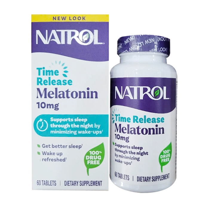 Time Release Melatonin 10mg Natrol hỗ trợ giấc ngủ ngon 60 viên Time Release Melatonin 10mg Natrol hỗ trợ giấc ngủ ngon 60 viên