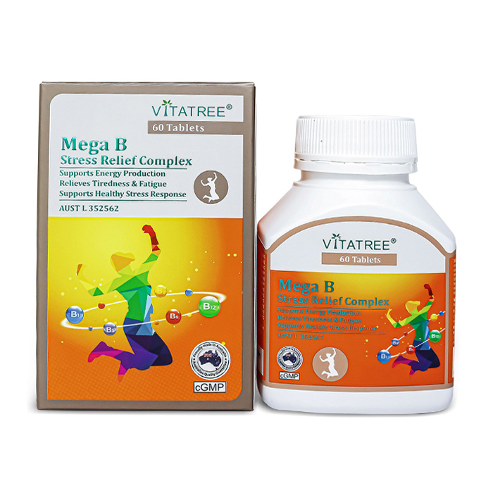 Vitatree Mega B Stress Relief Complex bổ sung vitamin B 60 viên Vitatree Mega B Stress Relief Complex bổ sung vitamin B 60 viên